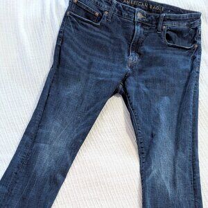 American Eagle Mens Jeans Next Level Flex Straight 36x30 Dark Wash Stretch Denim